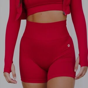 Astoria High-Waisted Red Women's Shorts